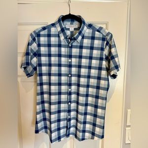 NWOT Mizzen+Main modern tricolor Buffalo plaid S/S shirt